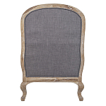 Кресло с пуфом с мягкой обивкой из льна Edward Armchair grey варинант исполнения - 3 | Loft Concept в Уфе