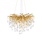 Люстра подвесная с прозрачными стеклянными подвесками в форме капель Диаметр 60 см Droplet Chandelier варинант исполнения - 6 | Loft Concept в Уфе
