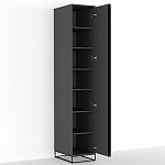 Шкаф-пенал с зеркальной дверцей и фасадом цвета графит Strict Lines варинант исполнения - 3 | Loft Concept в Уфе