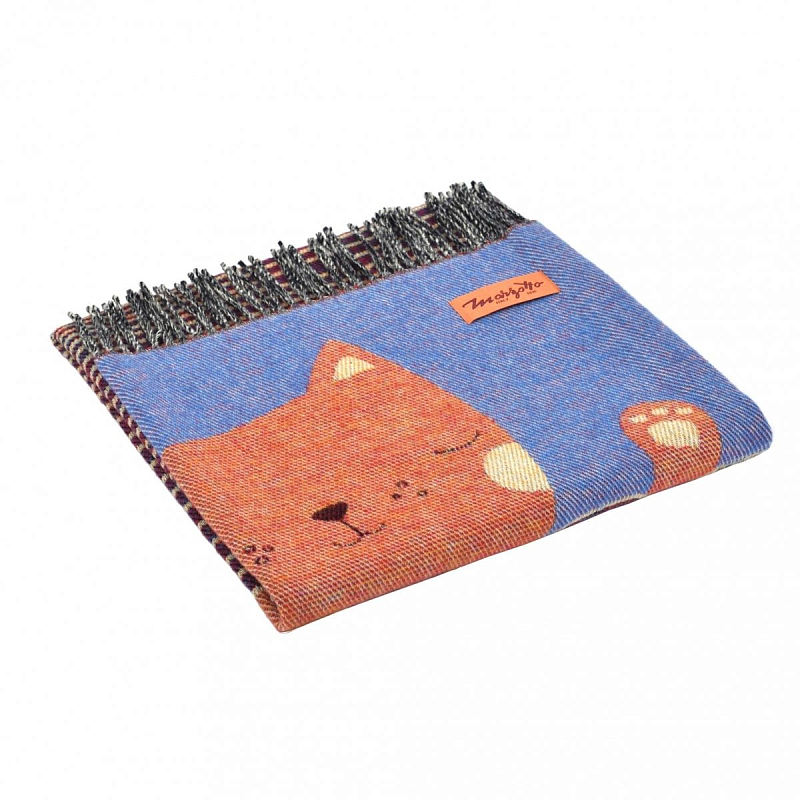 Плед CAT 1 Marzotto Синий Оранжевый в Уфе | Loft Concept 