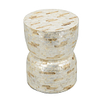 Приставной столик с мозаичным рисунком из раковин устриц Bone Inlay варинант исполнения - 4 | Loft Concept в Уфе