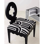 Дизайнерский стул с круглой деревянной спинкой Black and White Clover варинант исполнения - 7 | Loft Concept в Уфе