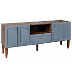 ТВ-тумба серая из массива бука с 2-мя дверками и ящиком Wenge Light варинант исполнения - 1 | Loft Concept в Уфе