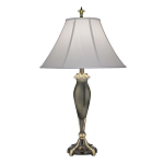 Настольная лампа с белым тканевым абажуром в форме колокола Stiffel варинант исполнения - 1 | Loft Concept в Уфе