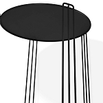 Стол журнальный круглый с серой столешницей из стекла на 4-х черных ножках Gray and Gold Marble варинант исполнения - 3 | Loft Concept в Уфе