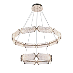 Люстра с 2-мя кольцами с текстурным природным рисунком IceFlame варинант исполнения - 8 | Loft Concept в Уфе