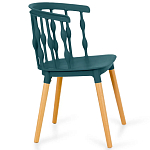 Пластиковый стул на ножках из массива бука Ferret Spiral Green варинант исполнения - 3 | Loft Concept в Уфе