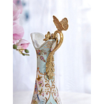 Кувшин с цветочным рисунком и бронзовой ручкой Blue Garden варинант исполнения - 5 | Loft Concept в Уфе