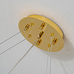 Люстра подвесная с золотистыми ветками и стеклянными подвесками в виде листьев Длина 80 см FAIRYTREE Light варинант исполнения - 2 | Loft Concept в Уфе