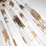 Люстра с прямоугольными плафонами из хрусталя Esme Rectangular Crystal Gold Chandelier варинант исполнения - 3 | Loft Concept в Уфе