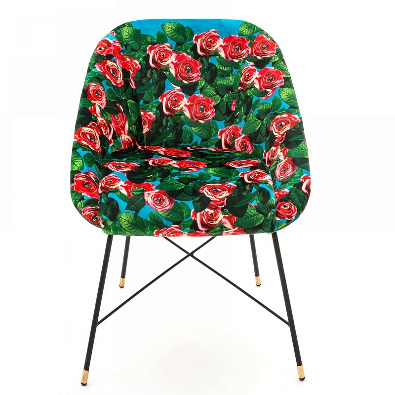 Кресло Seletti Padded Chair Roses Мульти Черный в Уфе | Loft Concept 