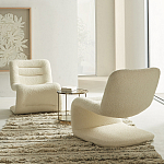 Кресло изогнутое с обивкой из ткани букле Smooth Bend Boucle Chair варинант исполнения - 7 | Loft Concept в Уфе