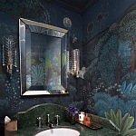 Обои ручная роспись Phuljhari Original colourway on Empire Blue dyed silk варинант исполнения - 1 | Loft Concept в Уфе