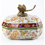 Фарфоровая шкатулка с бронзовой стрекозой Eden Garden варинант исполнения - 2 | Loft Concept в Уфе