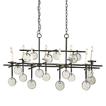 Люстра подвесная с 8-ю лампами и стеклянными круглыми подвесками Currey & Company варинант исполнения - 1 | Loft Concept в Уфе