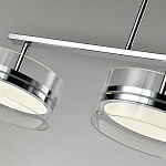 Люстра светодиодная с 4-мя круглыми прозрачными плафонами цилиндрической формы из акрила и стекла с пультом для регулировки света Glass Lamp Chromium варинант исполнения - 3 | Loft Concept в Уфе