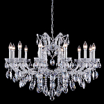 Люстра подвесная с 12-ю лампочками и прозрачными хрустальными подвесками на хромированном основании Crystal lamps варинант исполнения - 1 | Loft Concept в Уфе