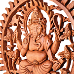 Панно из дерева круглое Ганеша Panel With Animals варинант исполнения - 2 | Loft Concept в Уфе