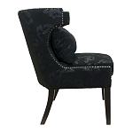 Полукресло с мягкой обивкой из жаккарда на 4-х ножках из массива березы Baroque Armchair black варинант исполнения - 1 | Loft Concept в Уфе
