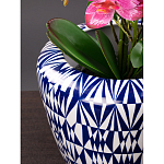 Кашпо с орнаментом в сочетании белого и синего цвета Artistic Flowerpot варинант исполнения - 2 | Loft Concept в Уфе