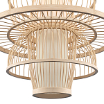 Подвесной светильник фигурный из деревянных прутьев с плафоном из натуральной ткани Light Inside the Cell варинант исполнения - 5 | Loft Concept в Уфе