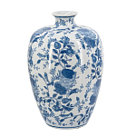 Ваза фарфоровая с узким горлышком и синими цветочными мотивами Independence варинант исполнения - 2 | Loft Concept в Уфе