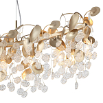 Люстра линейная с подвесками в форме монеток и золотистыми круглыми элементами из металла в виде лепестков FAIRYTREE Light варинант исполнения - 5 | Loft Concept в Уфе