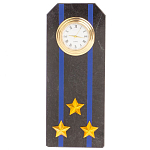 Часы погон подарочные настольные Авиация ВМФ из натурального камня Змеевик Military Clock варинант исполнения - 13 | Loft Concept в Уфе