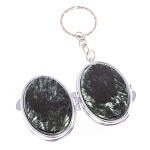 Зеркало брелок карманное двухстороннее из натурального камня Серафинит Stone Mirrors варинант исполнения - 2 | Loft Concept в Уфе