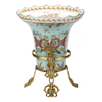 Ваза из голубого фарфора с рисунком птиц и цветов и декоративными элементами Blue Garden варинант исполнения - 2 | Loft Concept в Уфе