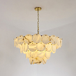 Люстра подвесная четырехъярусная с подвесками в форме дисков Cryptocrystalline Stone варинант исполнения - 5 | Loft Concept в Уфе