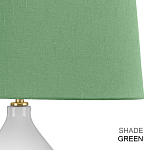 Настольная лампа с белым фигурным основанием на латунном основании и зеленым тканевым конусным абажуром Elstead Lighting варинант исполнения - 6 | Loft Concept в Уфе
