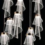 Люстра каскадная с 10-ю прозрачными плафонами Wave Line варинант исполнения - 6 | Loft Concept в Уфе