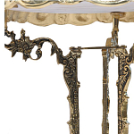 Стол бронзовый круглый с мраморной столешницей Coffee De Bronze варинант исполнения - 1 | Loft Concept в Уфе