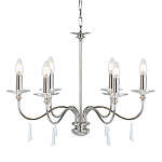 Люстра цвета никель с прозрачными стеклянными подвесками в форме капель Elstead Lighting варинант исполнения - 1 | Loft Concept в Уфе