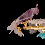 Люстра круглая на золотом каркасе с птичками и цветочным декором Miscellaneous herbs варинант исполнения - 6 | Loft Concept в Уфе