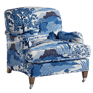 Кресло Trumann Club Chair Blue Landscape синий пейзаж