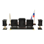 Настольный письменный набор из креноида и змеевика на бронзовых ножках Marble Accessory варинант исполнения - 4 | Loft Concept в Уфе