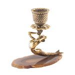 Подсвечник из натурального камня агат светло-коричневый Stone Candlestick варинант исполнения - 2 | Loft Concept в Уфе