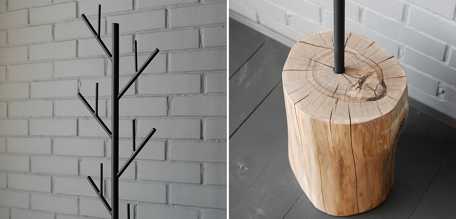Вешалка Metal Branches and Stump Floor Hanger Black Вешалка Metal Branches and Stump Floor Hanger Black - Loft-Concept в Уфе