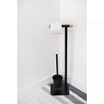 Держатель для туалетной бумаги с подвесным ершиком Black Bathroom Accessory варинант исполнения - 5 | Loft Concept в Уфе