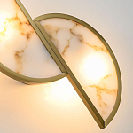 Бра с двумя полукруглыми плафонами из искусственного алебастра в бронзовой оправе Marbella варинант исполнения - 4 | Loft Concept в Уфе