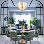 Люстра с многослойным эффектом из овальных элементов из непрозрачного стекла Conformation варинант исполнения - 3 | Loft Concept в Уфе