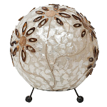 Настольная лампа из перламутра на металлическом каркасе Indonesian Ball варинант исполнения - 3 | Loft Concept в Уфе