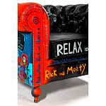 Кресло "Умный Умник" Rick and Morty graffiti chair натуральная кожа  варинант исполнения - 9 | Loft Concept в Уфе