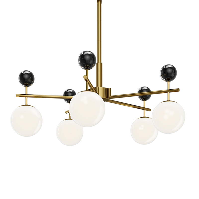Люстра подвесная Museo G9 Латунь Черный Молочный в Уфе | Loft Concept 