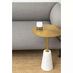 Кофейный столик с круглой столешницей на белом мраморном основании Original Foundation варинант исполнения - 1 | Loft Concept в Уфе