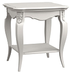 Стол журнальный белый из массива бука с полкой в стиле прованс White Provence варинант исполнения - 2 | Loft Concept в Уфе