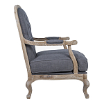 Кресло с пуфом с мягкой обивкой из льна Edward Armchair grey варинант исполнения - 2 | Loft Concept в Уфе