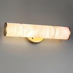 Бра с цилиндрическим плафоном из белого алебастра на круглом основании Латунь Cryptocrystalline Stone варинант исполнения - 2 | Loft Concept в Уфе